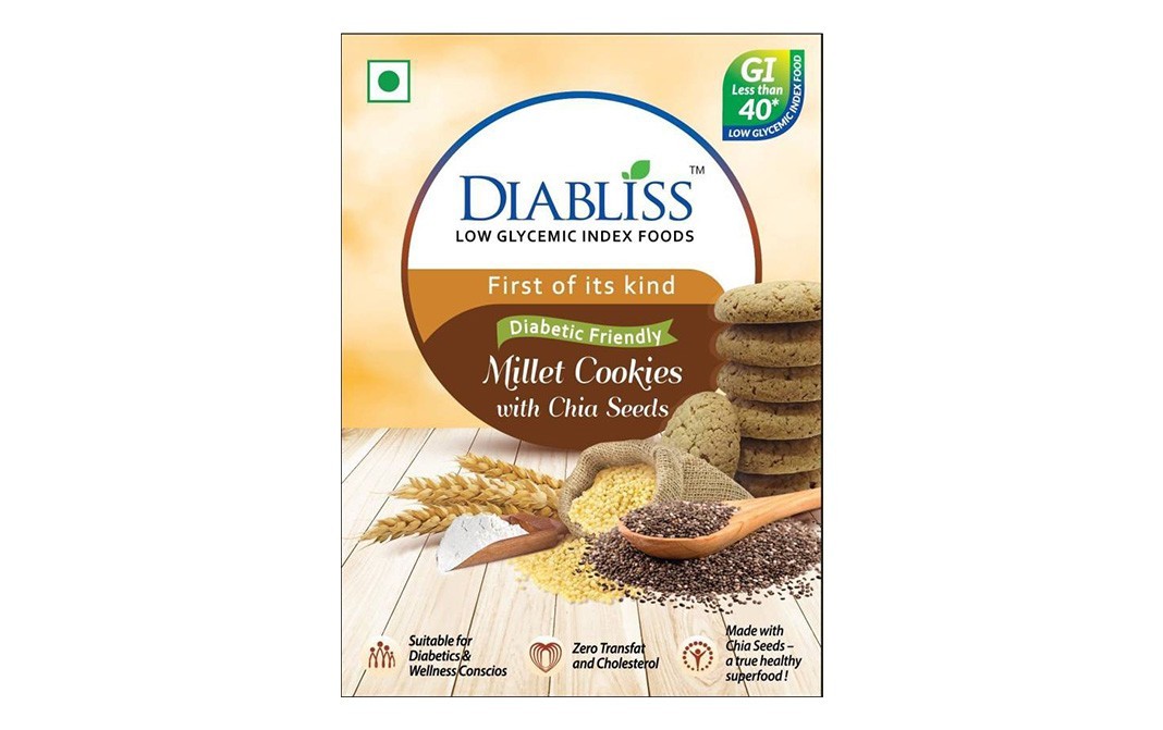 Diabliss Millet Cookies with Chia Seeds    Box  150 grams